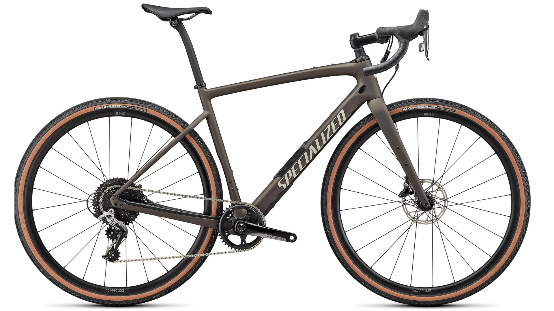 Diverge Comp Kohlenstoff Gravel Fahrrad Specialized 2022 Satin Gunmetal/Weiß/Chrome/Clean – Bild 2