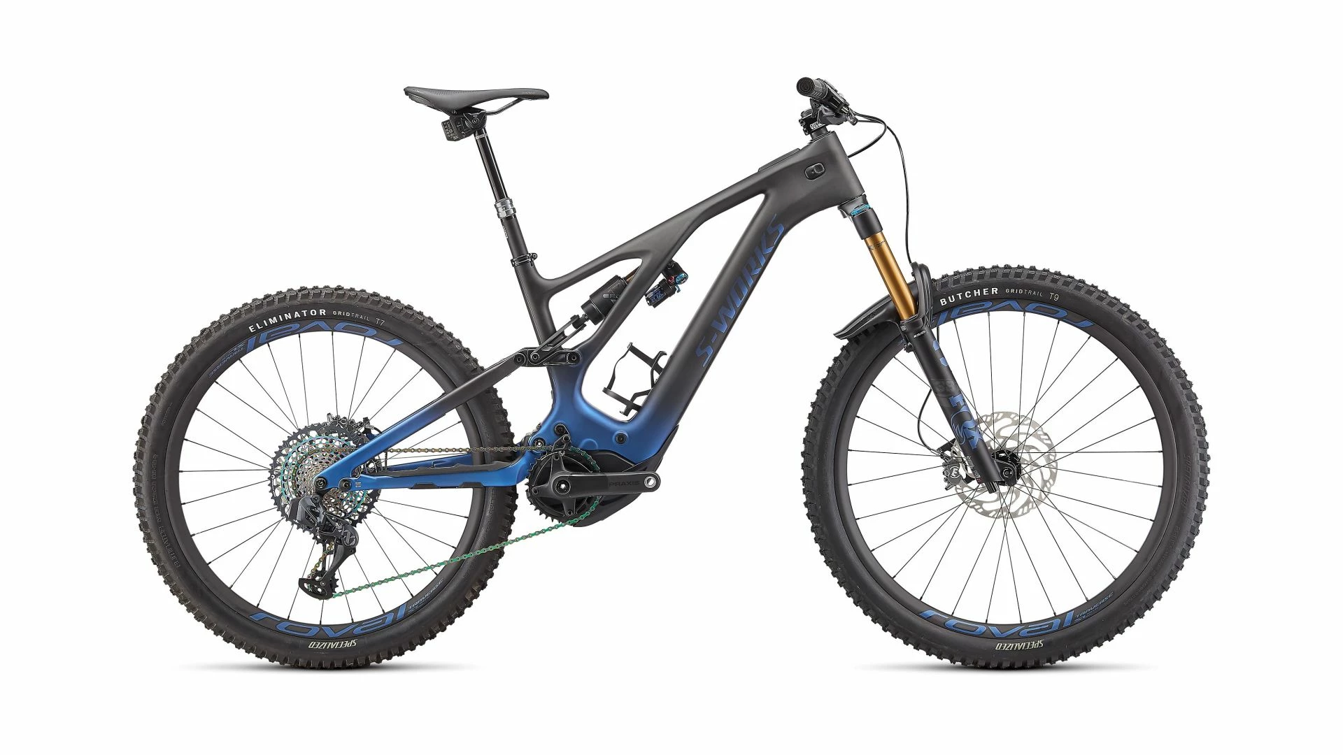 Turbo Levo Gen3 S-Works Kohlenstoff Specialized 2022 Blau Ghost Gravity Fade/Schwarz/Light Silver – Bild 2