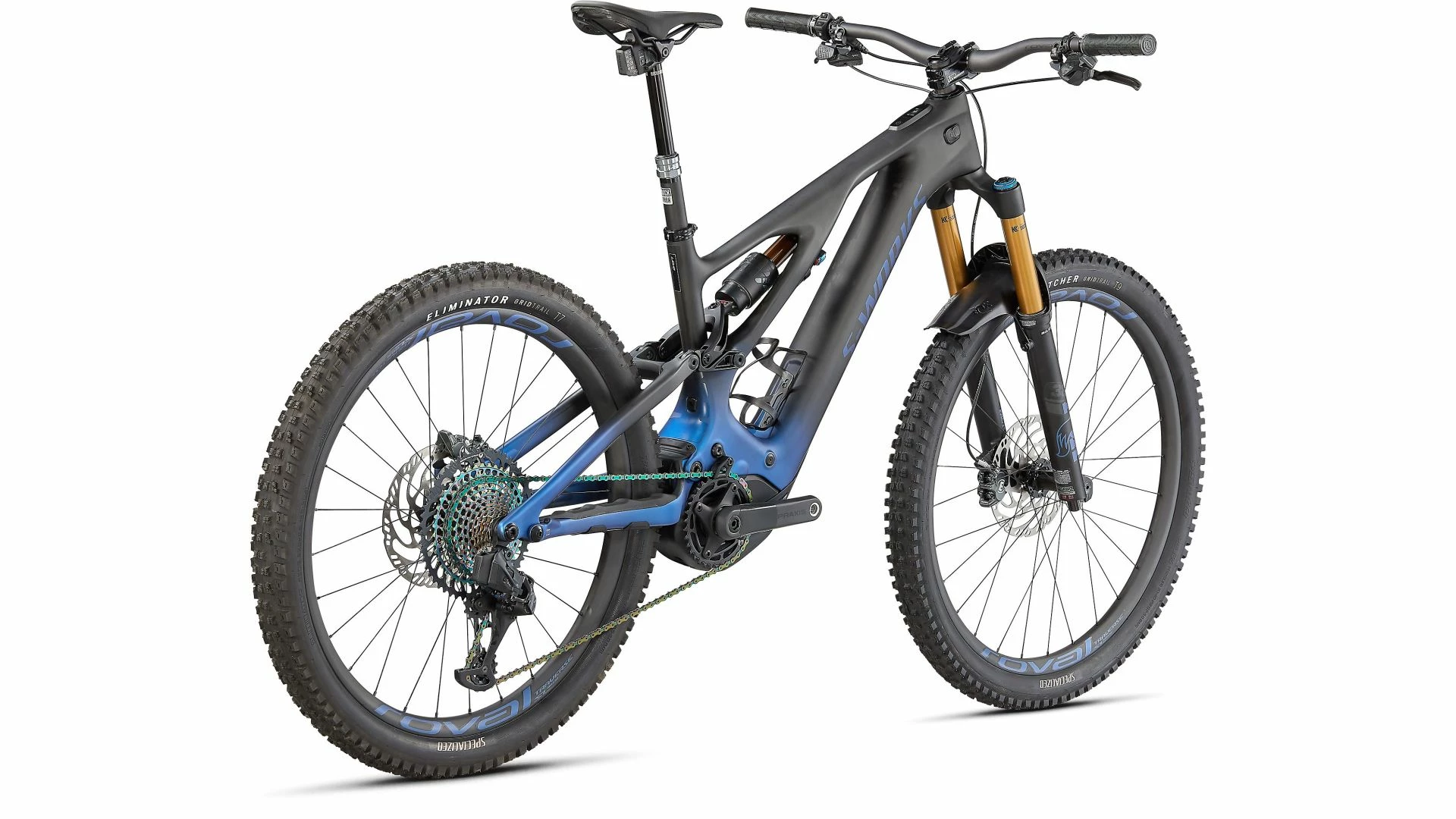 Turbo Levo Gen3 S-Works Kohlenstoff Specialized 2022 Blau Ghost Gravity Fade/Schwarz/Light Silver – Bild 3